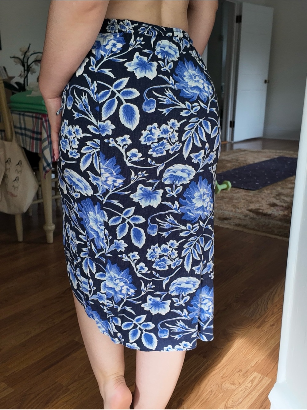 Blue Aeropostale Floral Midi Skirt